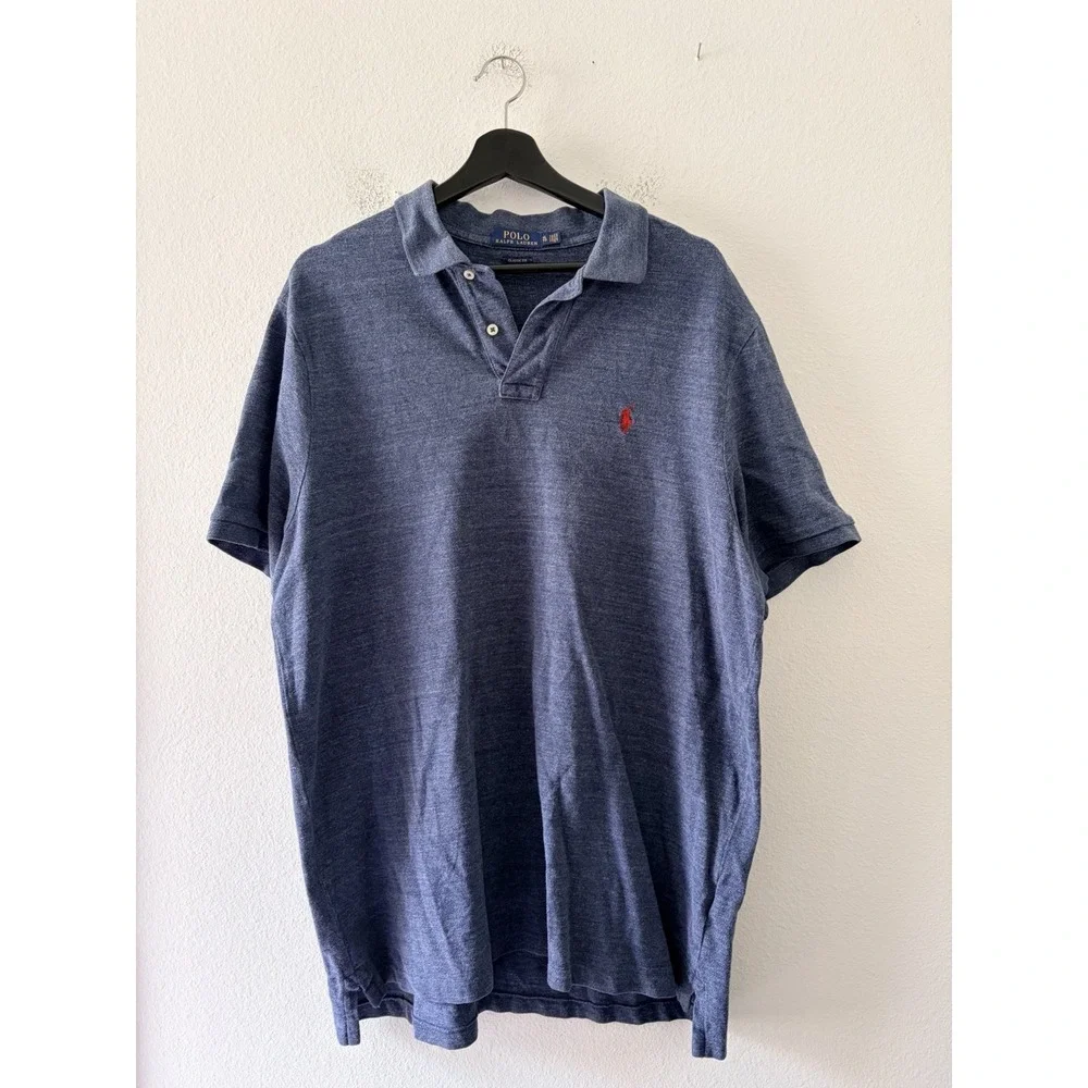 Polo Ralph Lauren Men's Classic Fit Polo Shirt Blue Short Sleeve Size XL
